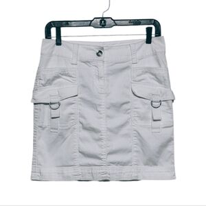 Y2K Utility Chic: WHBM White Cargo Mini Skirt Size 0